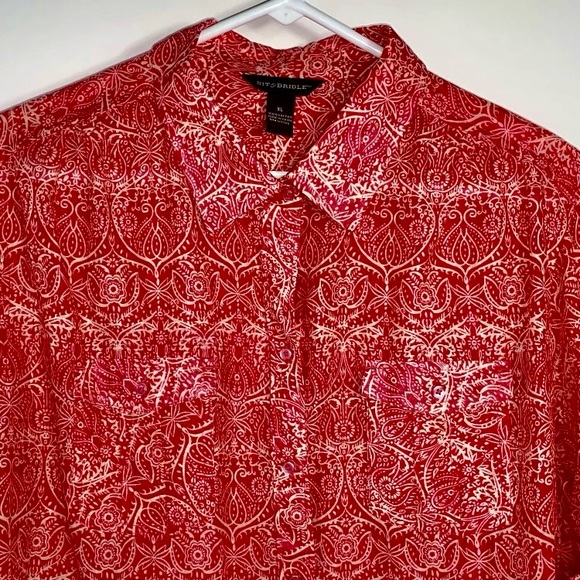 Bit & Bridle Women’s Lightweight Button Up Shirt Long Sleeves w/ Roll Tab XL - Picture 3 of 9